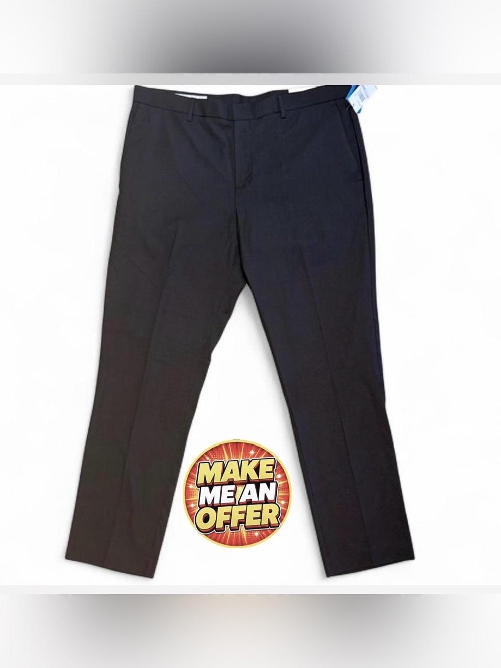 Brand New Perry Ellis Black Men's Dress Pants - Classic Straight Fit -SZ 38 x 32
